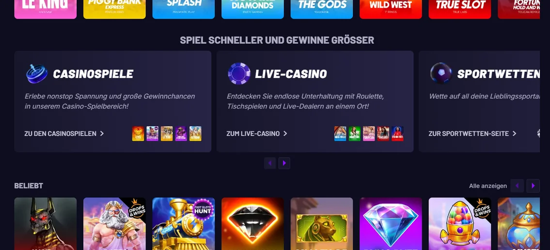 Entdecke Casinospiele und Sportwetten