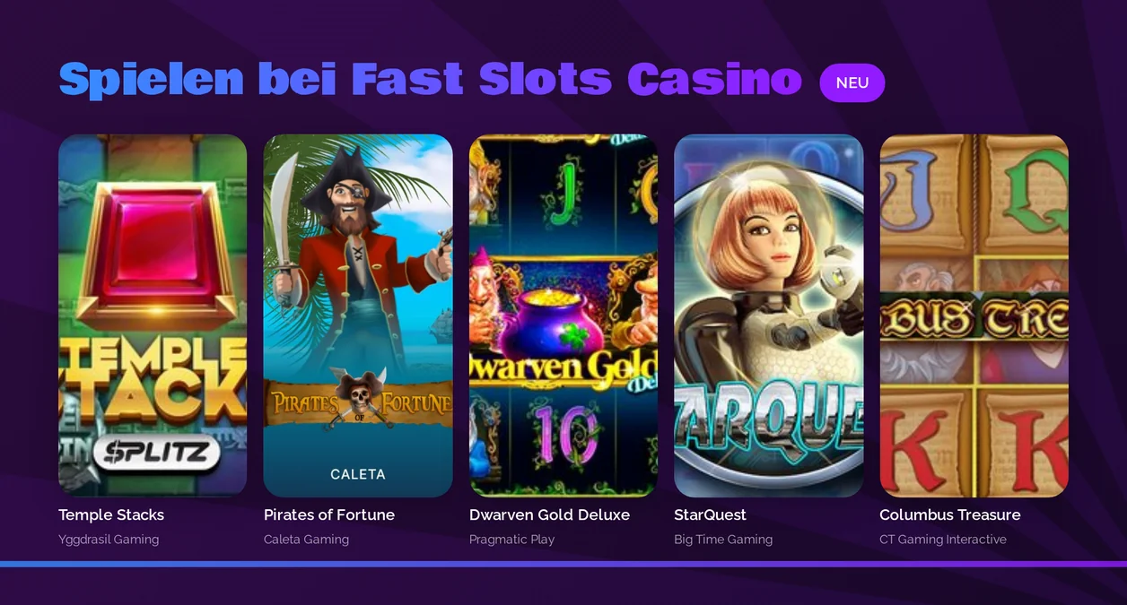 Teste neue Slots aus.