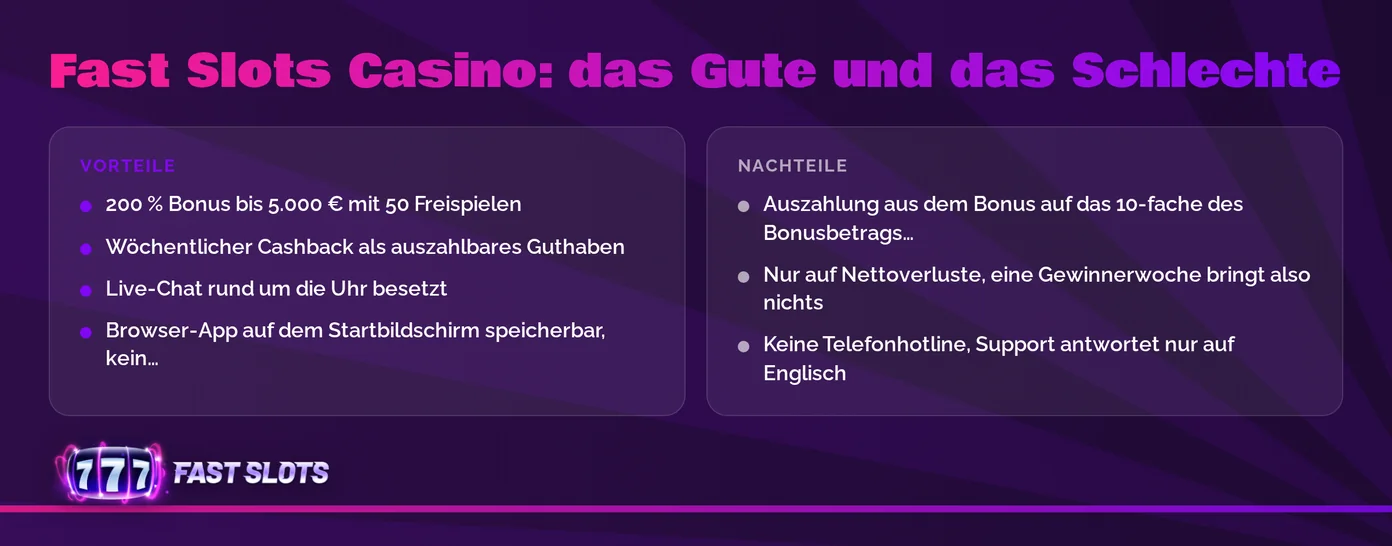Vor- und Nachteile vergleichen