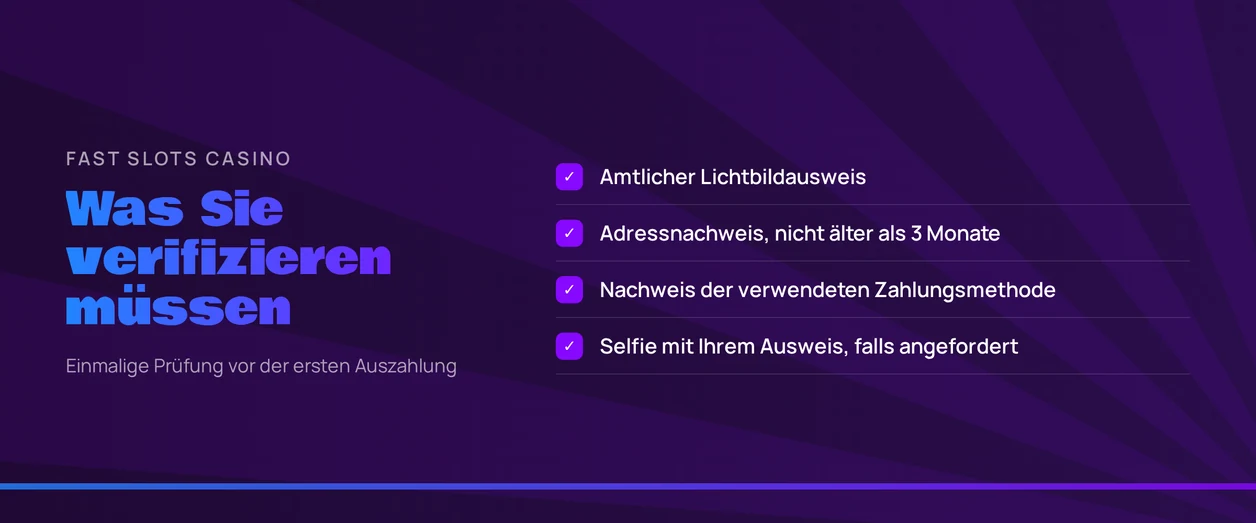 Dokumente einreichen Verifizierung
