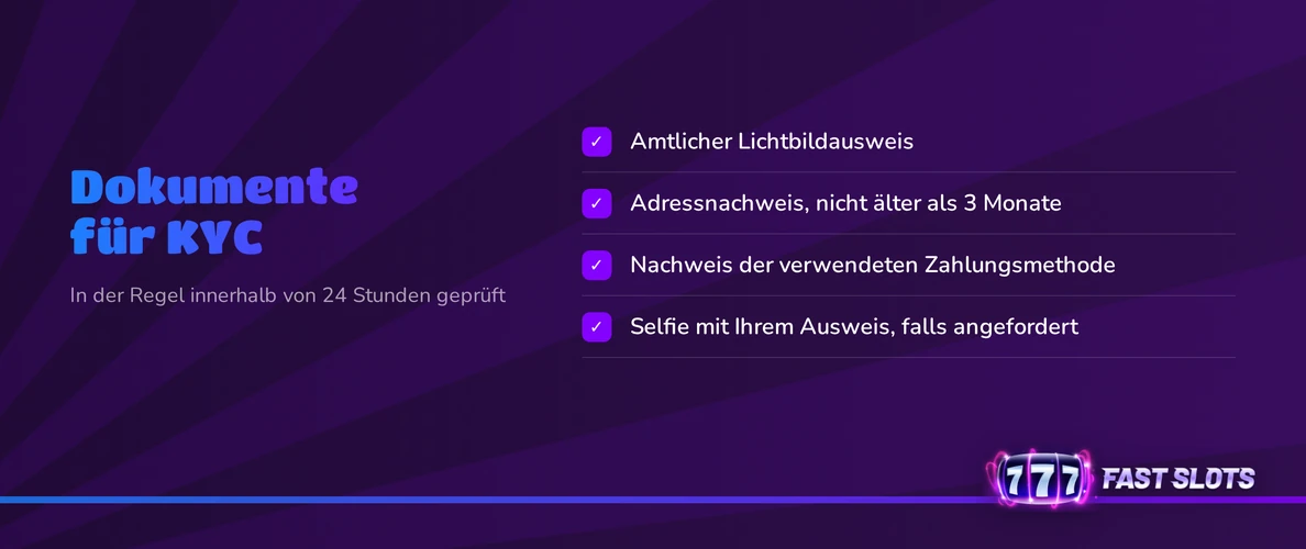 Reiche KYC-Dokumente ein.